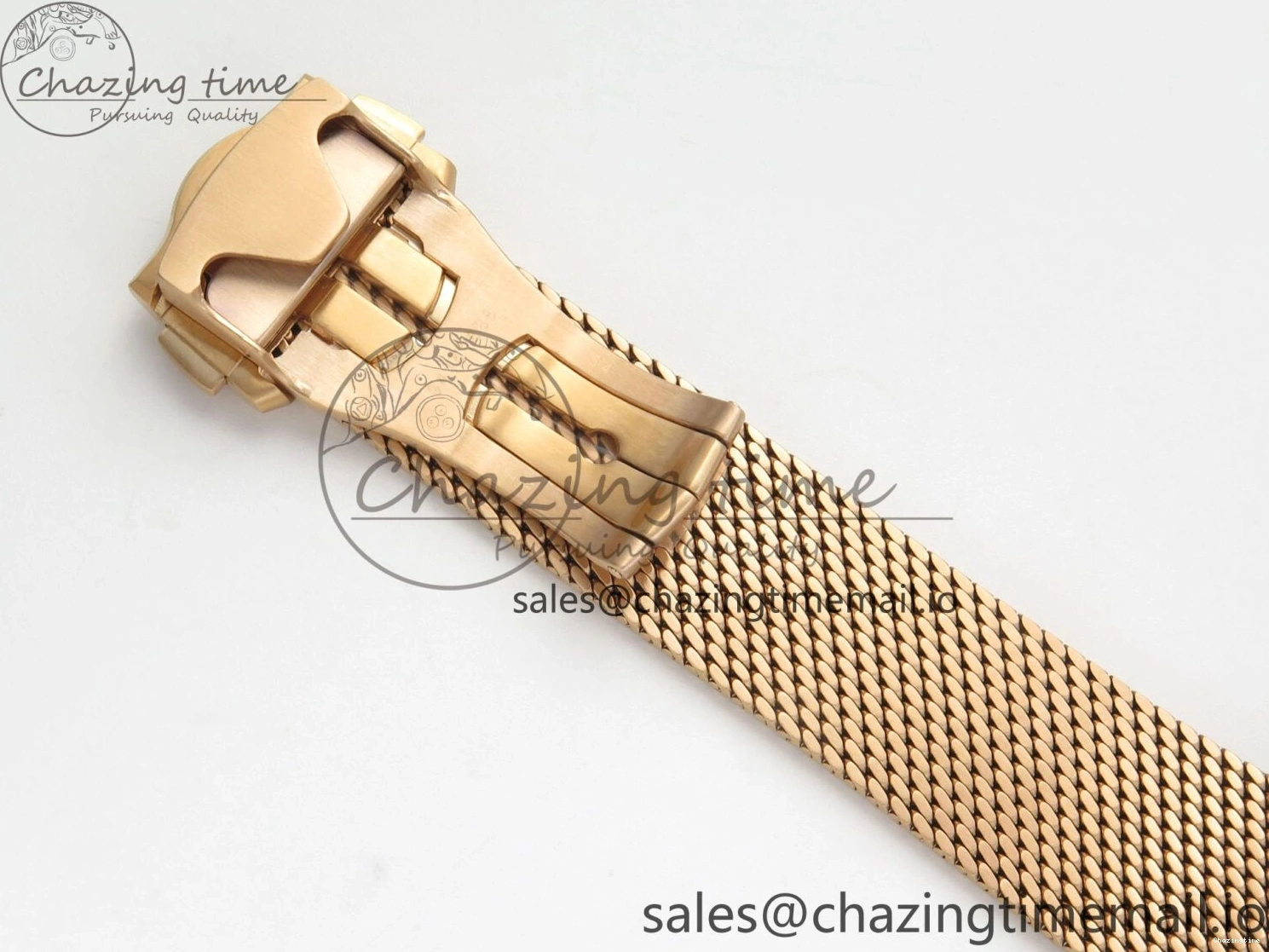 0322 Stylish Seamaster 300M Diver Rose Gold VSF 1:1 Best Edition Black Dial on Mesh Bracelet A 7662